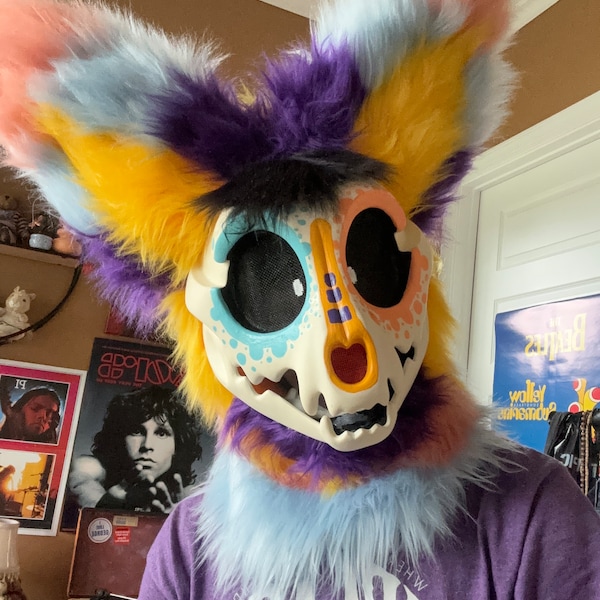 skullcat fursuit premade - ready to ship - high quality