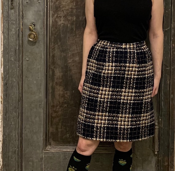 Brown plaid top skirt knee length