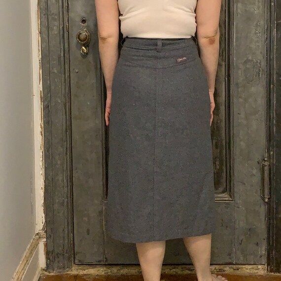 Vintage John Kloss Sportswear Grey Wool Skirt Fitted Pencil Midi Skirt 70s 26 Waist Small Etsy