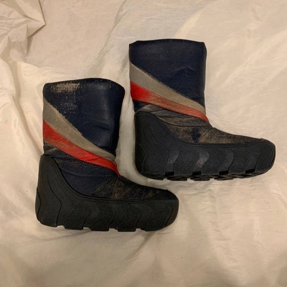 Men 7-8 Vintage 70s 80s Moon Boots blue vinyl ret… - image 2