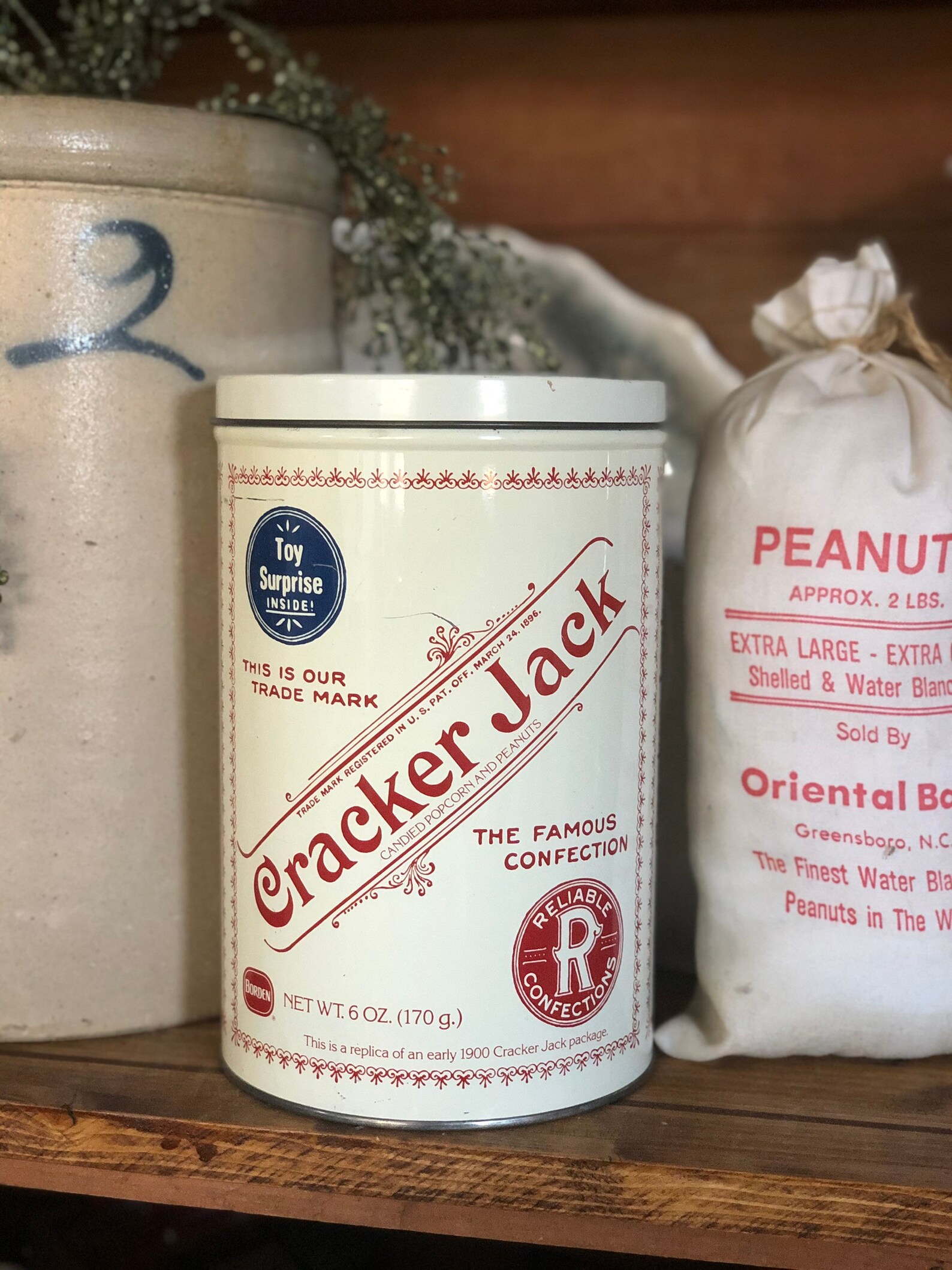 Vintage Cracker Jack tin with lid. Etsy