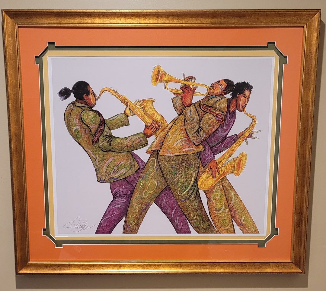 Framed African American Art Jazzin' in the Street / Charles Bibbs