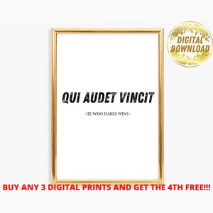 Qui Audet Vincit Celui Qui Ose Gagne Telechargement Etsy Canada