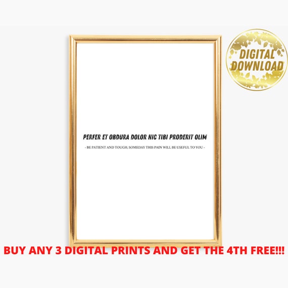 Perfer Et Obdura Dolor Hic Tibi Proderit Olim Deutsch Perfer Et Obdura Dolor Hic Tibi Proderit Olim Be Patient and | Etsy