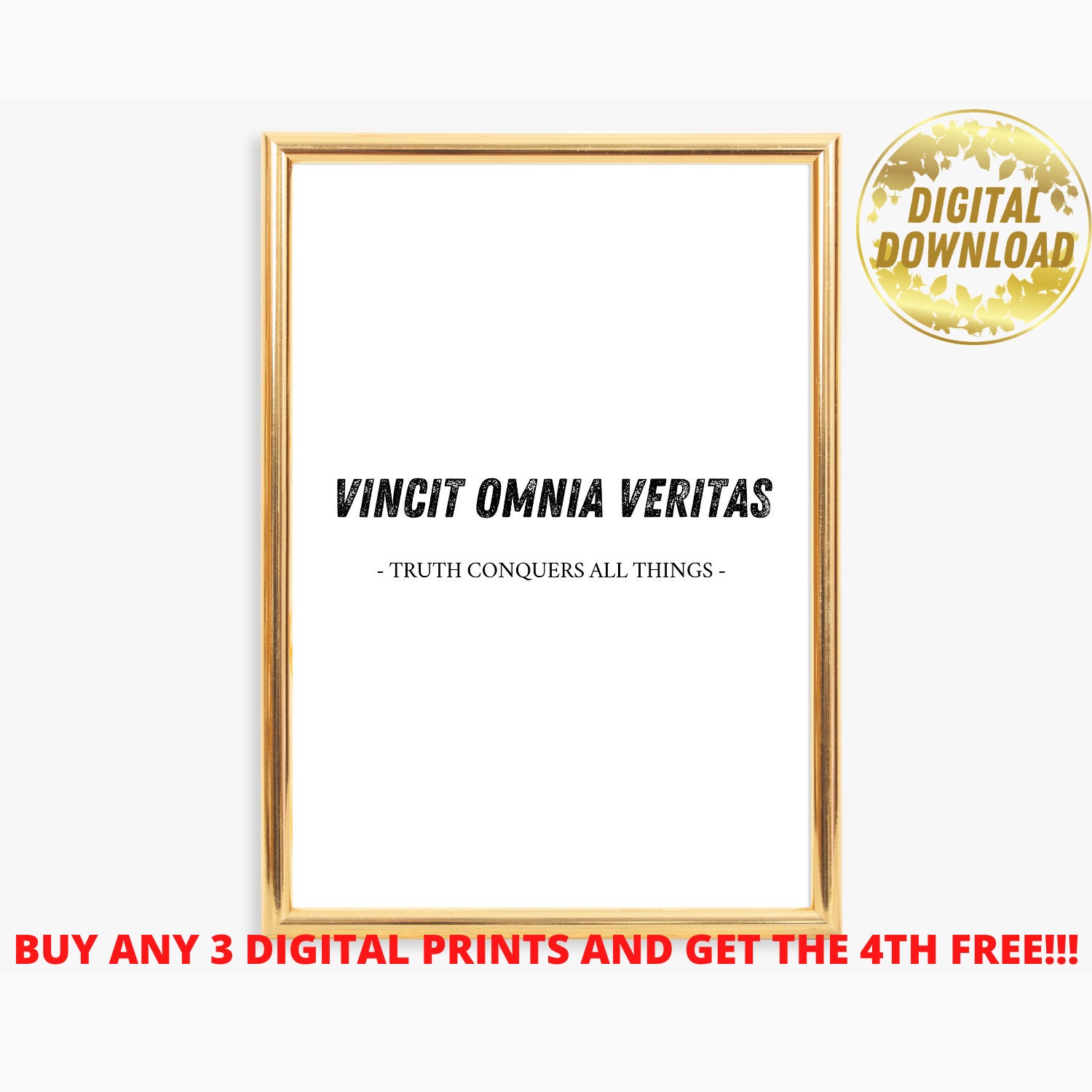 Latin Phrases About Truth Vincit Omnia Veritas Truth Conquers All Things Digital | Etsy Canada