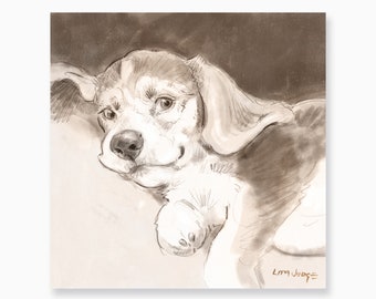 It's a Good Day to Relax, Art Print by Lita Judge, 6 x 6 inches