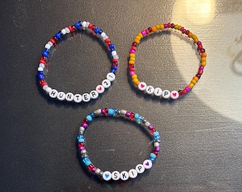 heated rivalry/game changer name beaded bracelets