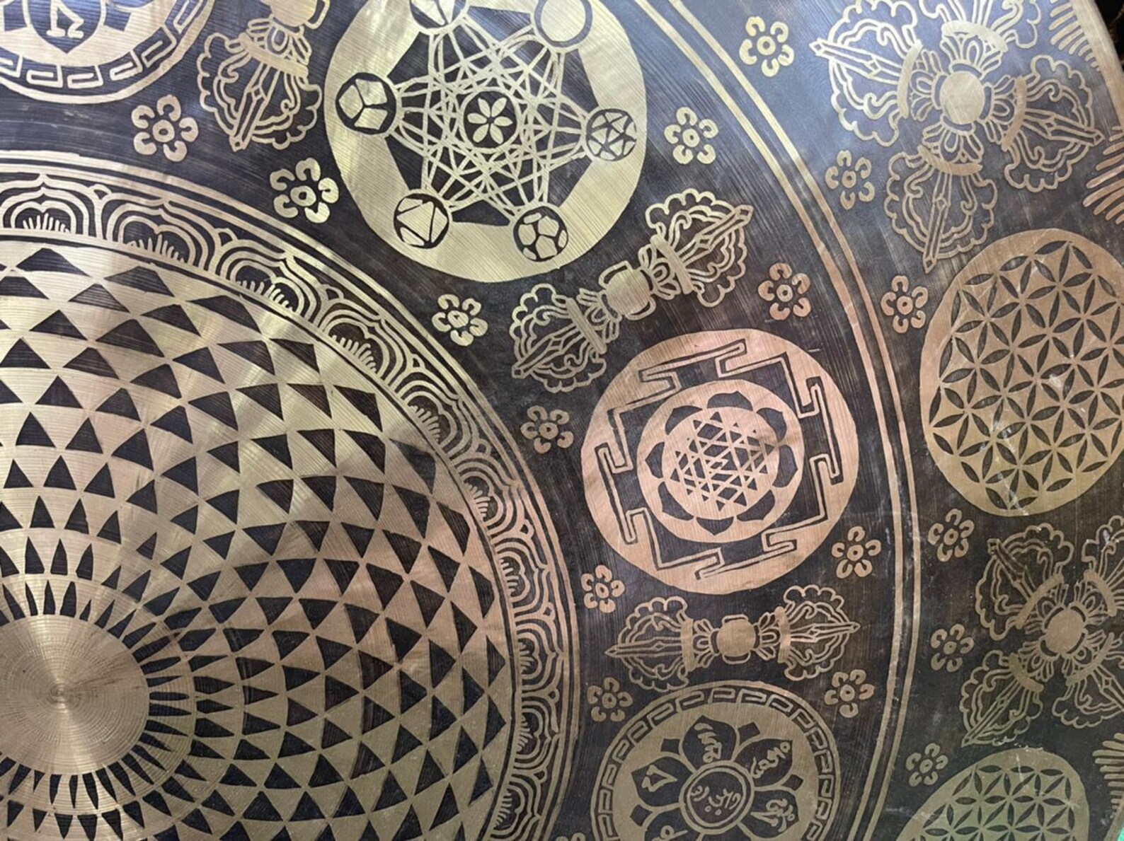 100 CM Extra Large Healing Gongs Flower of Life Group Healing Big ...