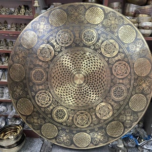 100 CM Extra Large Healing Gongs Flower of Life Group Healing Big ...