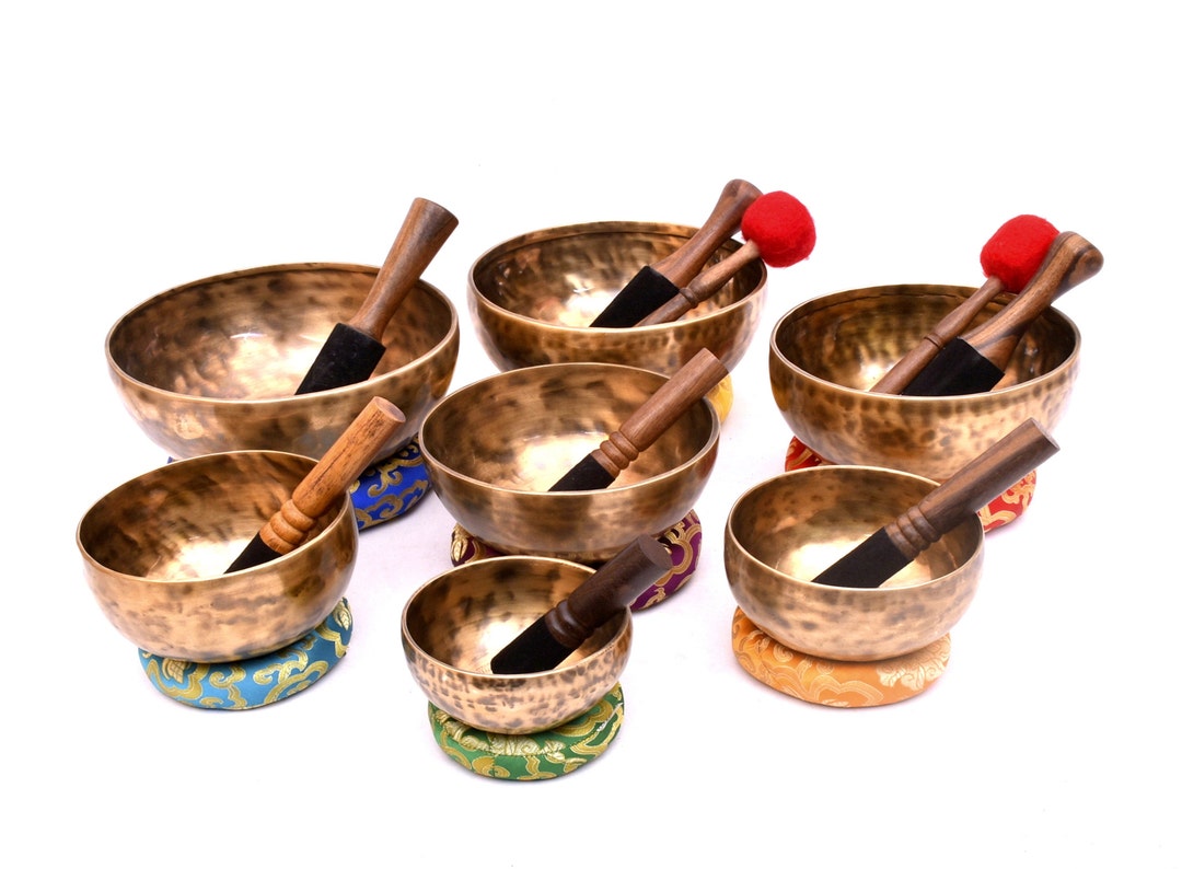 Chakra Frequency Tuned Singing Bowls Set of 7 professional Sound