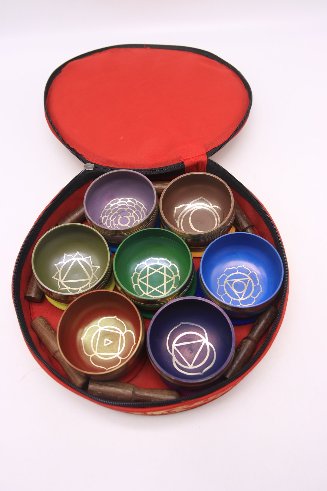 Himalayan Singing Bowl Gulpa Color Set of 7 Singing Bowl From Nepal ...