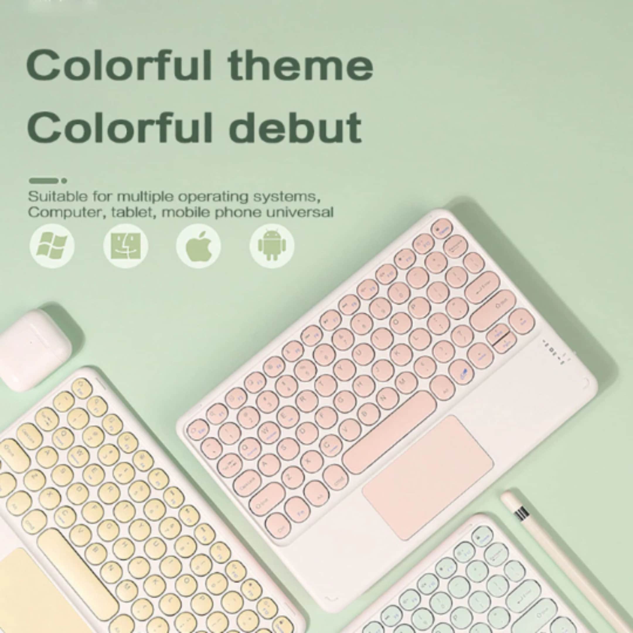 Pastell iPad Hülle Keyboard Set mit Runden Tasten 4 Farben Etsy