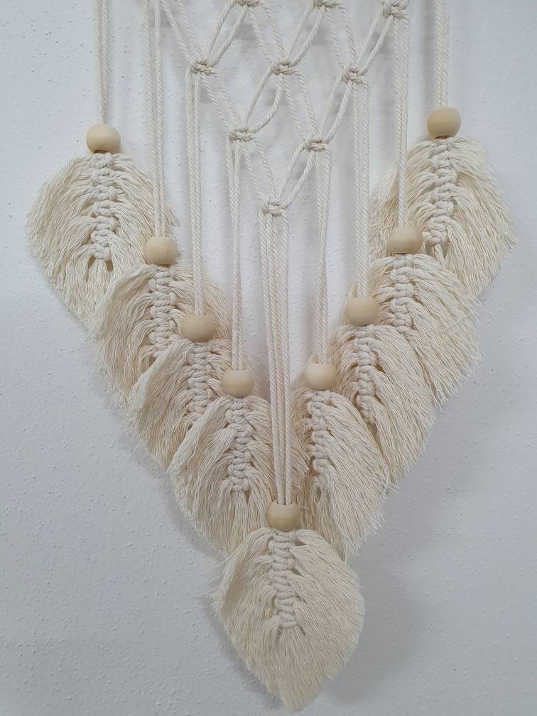 Macramé Leaves Wall Hanging Wall Decoration Handmade Boho | Etsy