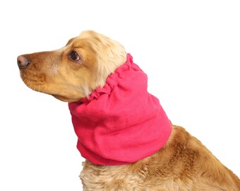 Linen Dog Snood | Red Summer Dog Snood  Handmade Cocker Spaniel Snood | Basset Hound Snood | Cavalier Snood | Saluki Snood | Afghan Snood