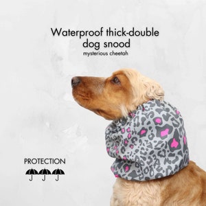 Waterproof Dog Snood &quot;Cheetah&quot; | Thick Cocker Spaniel Snood | Minimalistic Basset Hound Ear Protector | Cavalier | Setter | Poodle Snood