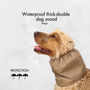 Beige Waterproof Thick Dog Snood | Dog Ear Cover | Minimalistic Dog Ear Scarf | Basset Hound Snood | Cocker Spaniel Snood