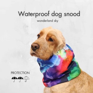 Waterproof dog snood | tension adjustable cocker spaniel snood | snood for dog |  basset | cavalier | poodle snood | dog ear protector