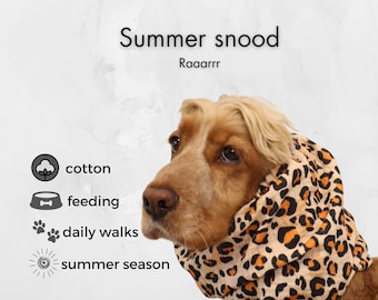 Cotton Dog Snood "Raaarrr"  | Muslin Cocker Spaniel Snood | Basset Hound Snood | Cavalier Snood | Long-Eared Dog Snood