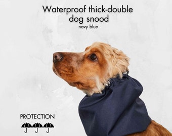 - Snood épais imperméable bleu marine pour chien | Foulard minimaliste | Tour de cou épagneul | Protège-oreilles pour basset hound