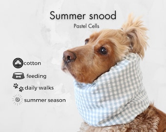 Cotton Dog Snood Pastel Checkered | Cocker Spaniel | Cavalier Snood | Basset Hound | Afghan Hound | Saluki Snood | Long-Eared Dog Snood