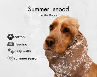 ベージュコットン製夏用犬用スヌード｜コッカースパニエル｜バセット