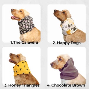 Breathable cotton snood for dog, natural summer cocker spaniel ear protector, cavalier, basset hound, setter ear cover image 2