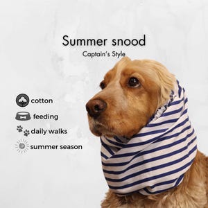 Cotton White Dog Snood  | Cocker Spaniel Summer Snood | Basset Hound Snood | Cavalier Snood | Long-Eared Dog Snood