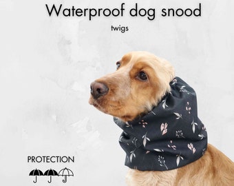 Tour de cou imperméable noir pour chien | Snood cocker spaniel | Snood Cavalier | | Snood pour Basset Hound | Snood Setter | Tour de cou pour chien à longues oreilles