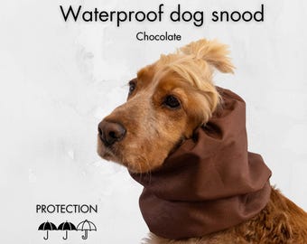 Waterdichte hondensnood chocolade | Cocker-spaniël-snood | Cavalier-sjaal | Snood Basset Hound | Bruine hondensjaal | Hondensjaal met lange oren