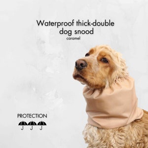 Waterproof Caramel Thick Dog Snood | Cocker Spaniel Ear Cover | Dog Ear Protector | Cavalier Snood
