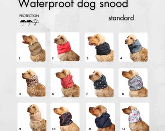 Snood impermeabile per cani / Snood Cavalier / Snood Cocker Spaniel / Snood Basset Hound / Snood barboncino / Copertura per le orecchie del cane / Protezione per le orecchie del cane