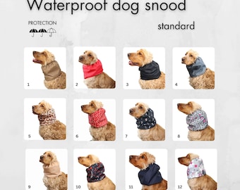 Tour de cou imperméable pour chien | Snood Cavalier | Snood cocker spaniel | Snood pour Basset Hound | Snood caniche | Cache-oreilles pour chien | Protecteur d'oreille pour chien