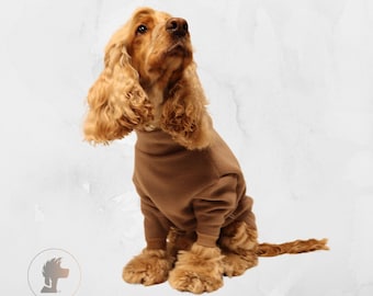 Camisola de lã quente para cães feita à mão | Camisola leve bege para cães para clima frio | Moletom minimalista de lã para cães de inverno em cores neutras