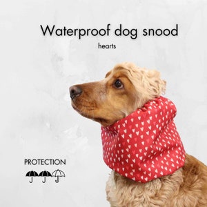 Red Waterproof Dog Snood | Cocker Spaniel Snood | Cavalier Ear Protector | Long-Eared Dog Snood