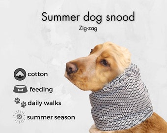 Cotton Dog Snood | Cocker Spaniel Summer Snood | Cavalier Snood | Basset Hound Ear Cover | Poodle Ear Protector | Long-Eared Dog Snood