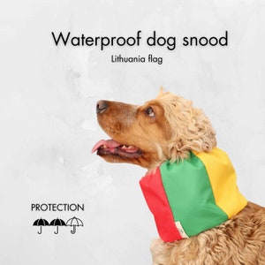 Waterproof dog snood &quot;Lithuanian Flag&quot; | Cocker Spaniel Snood | Cavalier Snood | Poodle Snood | Setter Snood | Dog Ear Cover