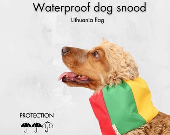 Waterproof dog snood "Lithuanian Flag" | Cocker Spaniel Snood | Cavalier Snood | Poodle Snood | Setter Snood | Dog Ear Cover