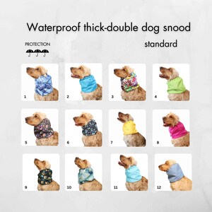 Tour de cou imperméable double pour chien | Tour de cou Cavalier | Tour de cou pour basset | Tour de cou cocker anglais | Tour de cou caniche | Cache-oreilles pour chien | Protège-oreilles pour chien