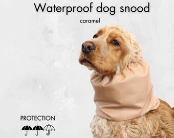 Waterproof Caramel Dog Snood | Cocker Spaniel Snood | Cavalier Snood | Afghan Snood | Poodle Snood | Dog Ear Protector | Dog Ear Cover