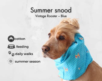 Retro Rooster Cotton Dog Snood for Beagles | Daily Walk and Feeding Accessory