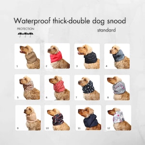 Waterproof thick-double dog snood | Cocker spaniel ear cover | Cavalier Ear Muff | Basset Hound Ear Protector | Poodle Ear Rain Protector