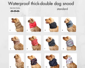 Waterproof thick-double dog snood | Cocker spaniel ear cover | Cavalier Ear Muff | Basset Hound Ear Protector | Poodle Ear Rain Protector