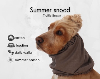 Gordon Setter Walking Snood | Truffle Brown Cotton Ear Cover for Dirt and Grass Seeds