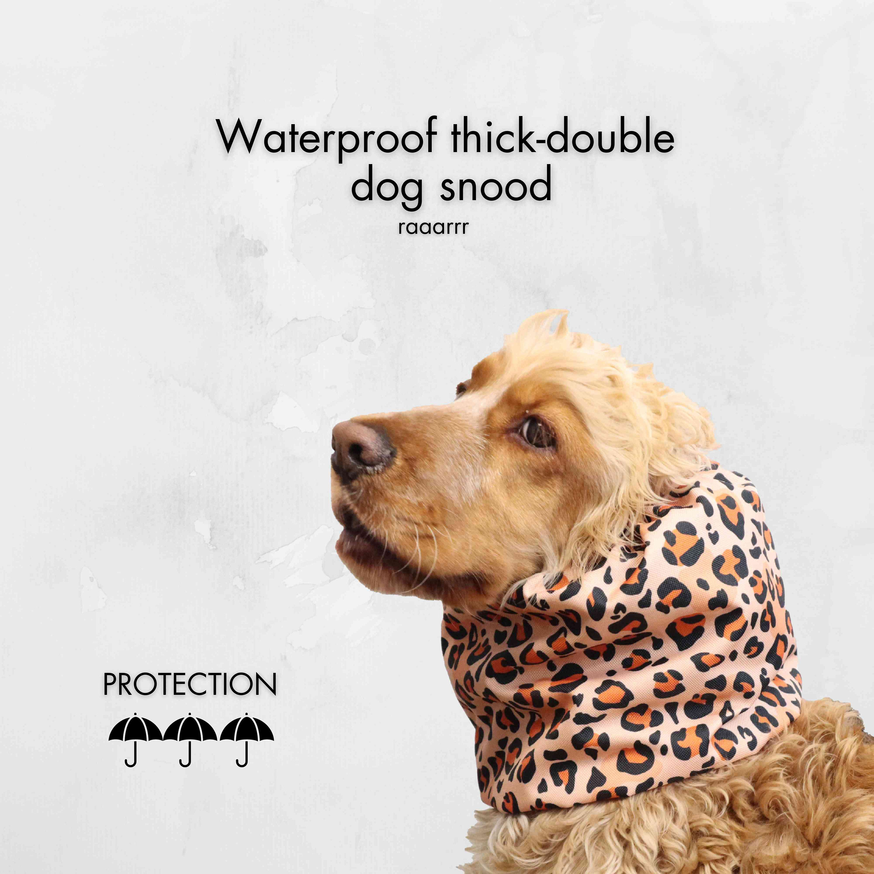 Waterproof dog snood Raaarrr | Thick Basset Hound Snood | Poodle Snood |  Cocker Spaniel Snood | Cavalier | Bloodhound Snood