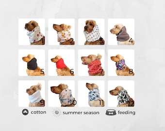 Ademende katoenen halsdoek voor hond, natuurlijke zomerse cocker-spaniël-oorbeschermer, cavalier, bassethound, setter-oorbeschermer