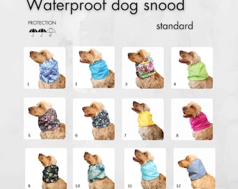 Waterproof dog snood | dog snood | cocker spaniel snood | basset snood | dog ear protector | dog ear cover | snoods for dogs with long ears