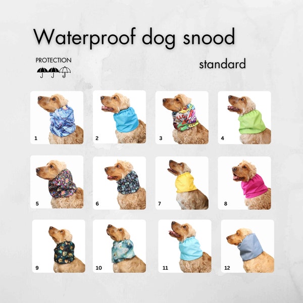 Waterproof dog snood | dog snood | cocker spaniel snood | basset snood | dog ear protector | dog ear cover | snoods for dogs with long ears