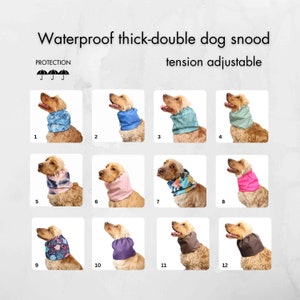 Waterproof adjustable dog snood | Thick - Double cocker spaniel snood | Basset hound snood | Poodle snood | Springer snood | Cavalier snood
