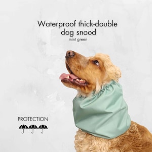 Snood épais imperméable vert menthe pour chien | Snood cocker spaniel | Cache-oreilles pour Basset Hound | Tour de cou pour chien à longues oreilles