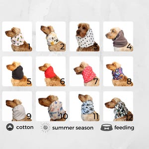 Breathable cotton snood for dog, natural summer cocker spaniel ear protector, cavalier, basset hound, setter ear cover